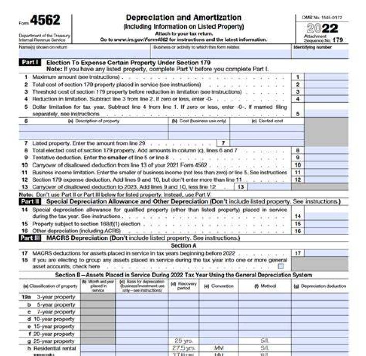 What kind of deductions can you claim on form 4562?