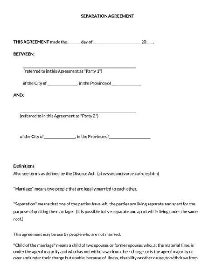 What should be included in a separation packet?
