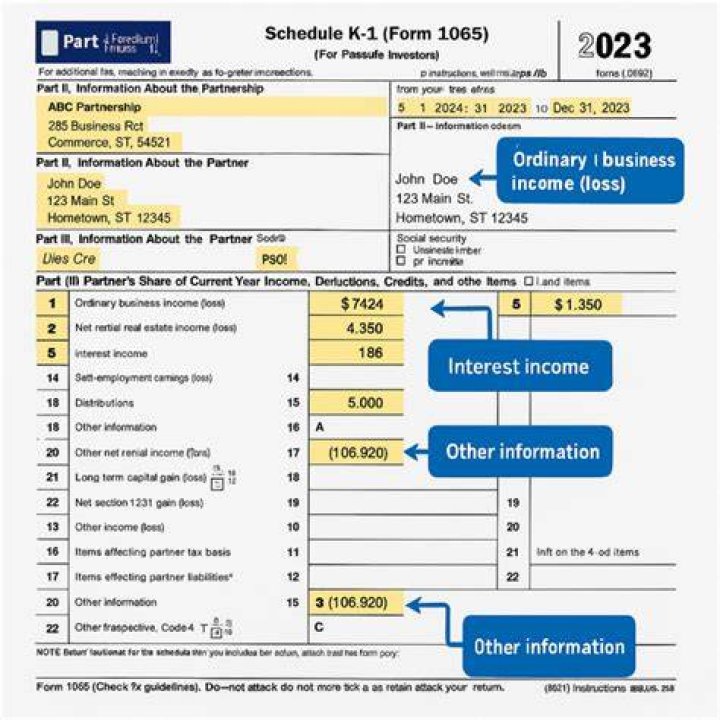 What should be reported on the Schedule K-1?
