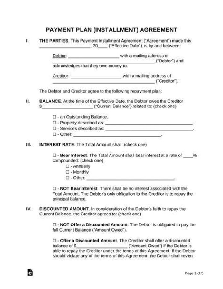 When do I have to pay my installment agreement?