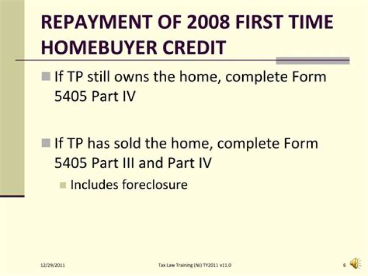 When to repay the 2008 first time homebuyer credit?