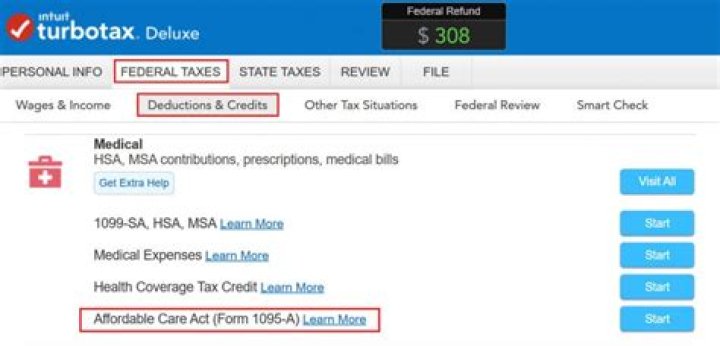 Where in TurboTax do I enter 1095-a?