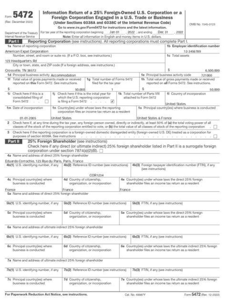 Who has to file a form 5472?