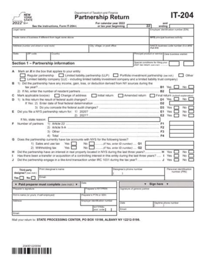 Who Must File NY partnership return?