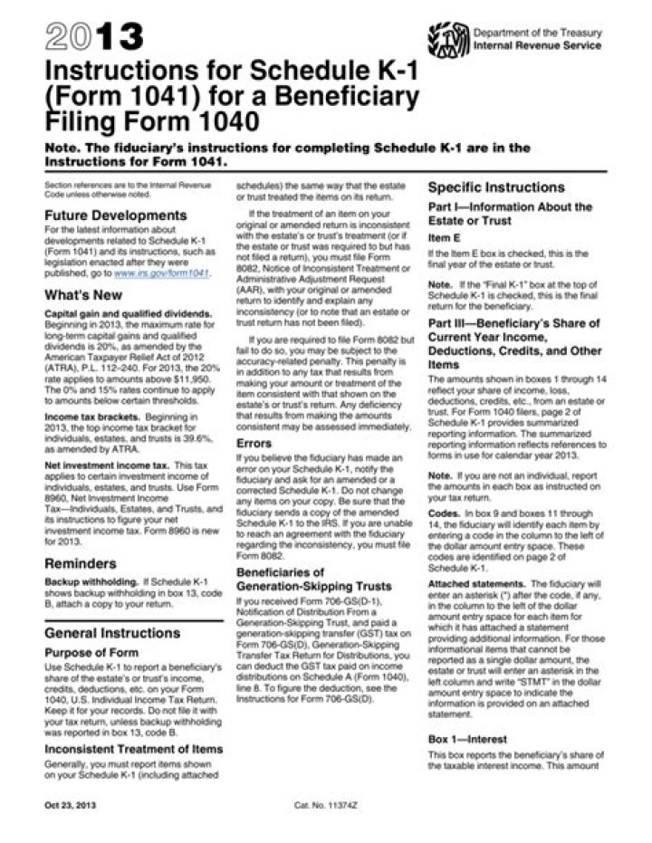 Why do you need to file Form 1041 schedule K?