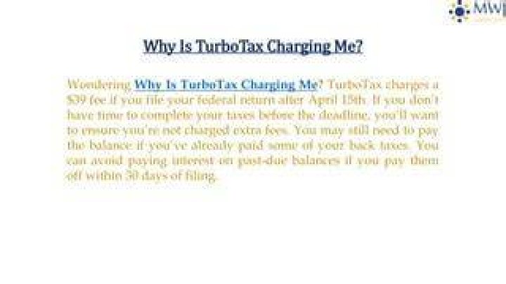 Why is TurboTax charging me for state and federal?