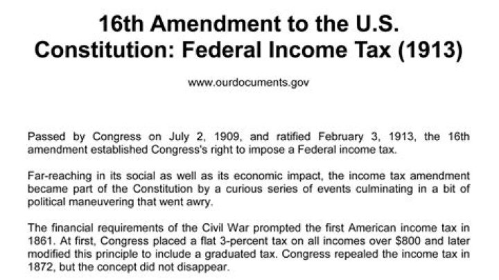 Why was the 16th Amendment passed?