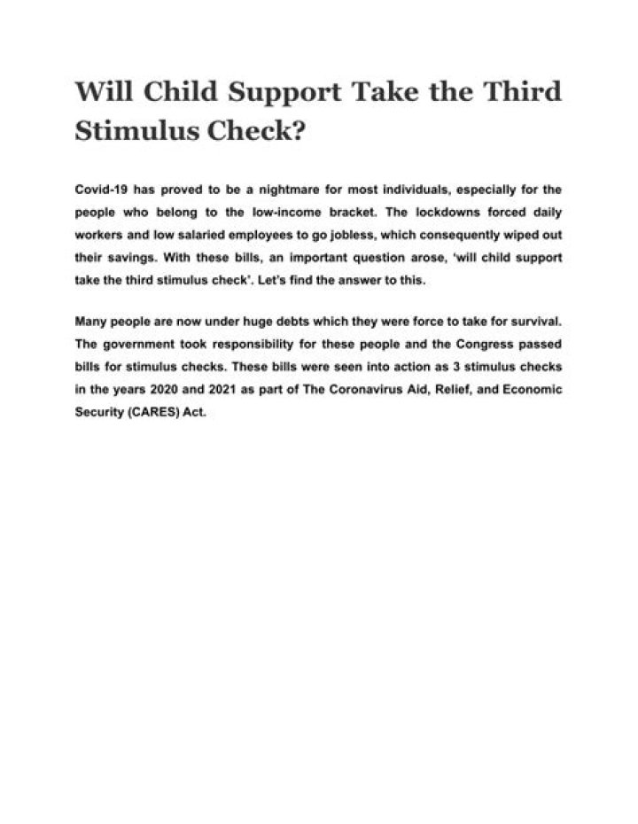 Will I get third stimulus if I owe child support?